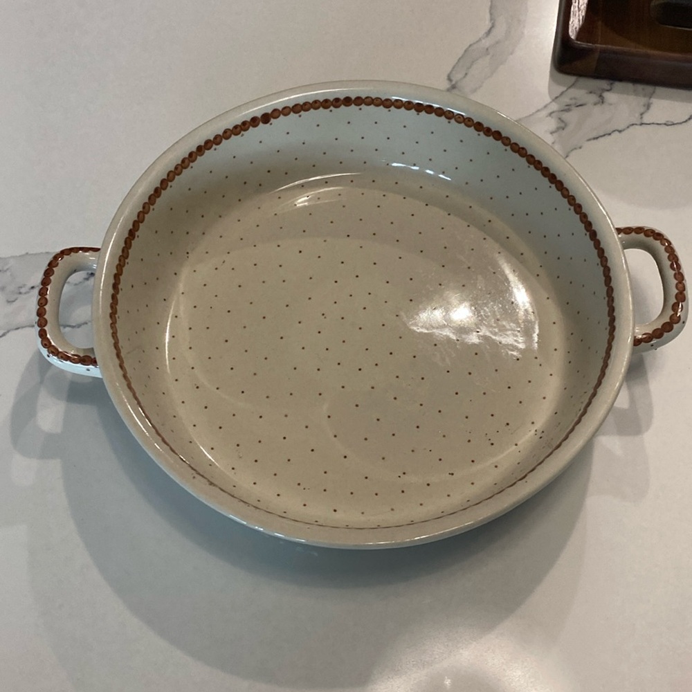 Polish pottery casserole dish